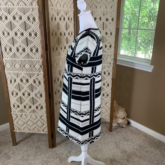 MADEWELL‎ Short Sleeve Tribal Leather Trim Shift Dress 0 - Picture 2 of 10